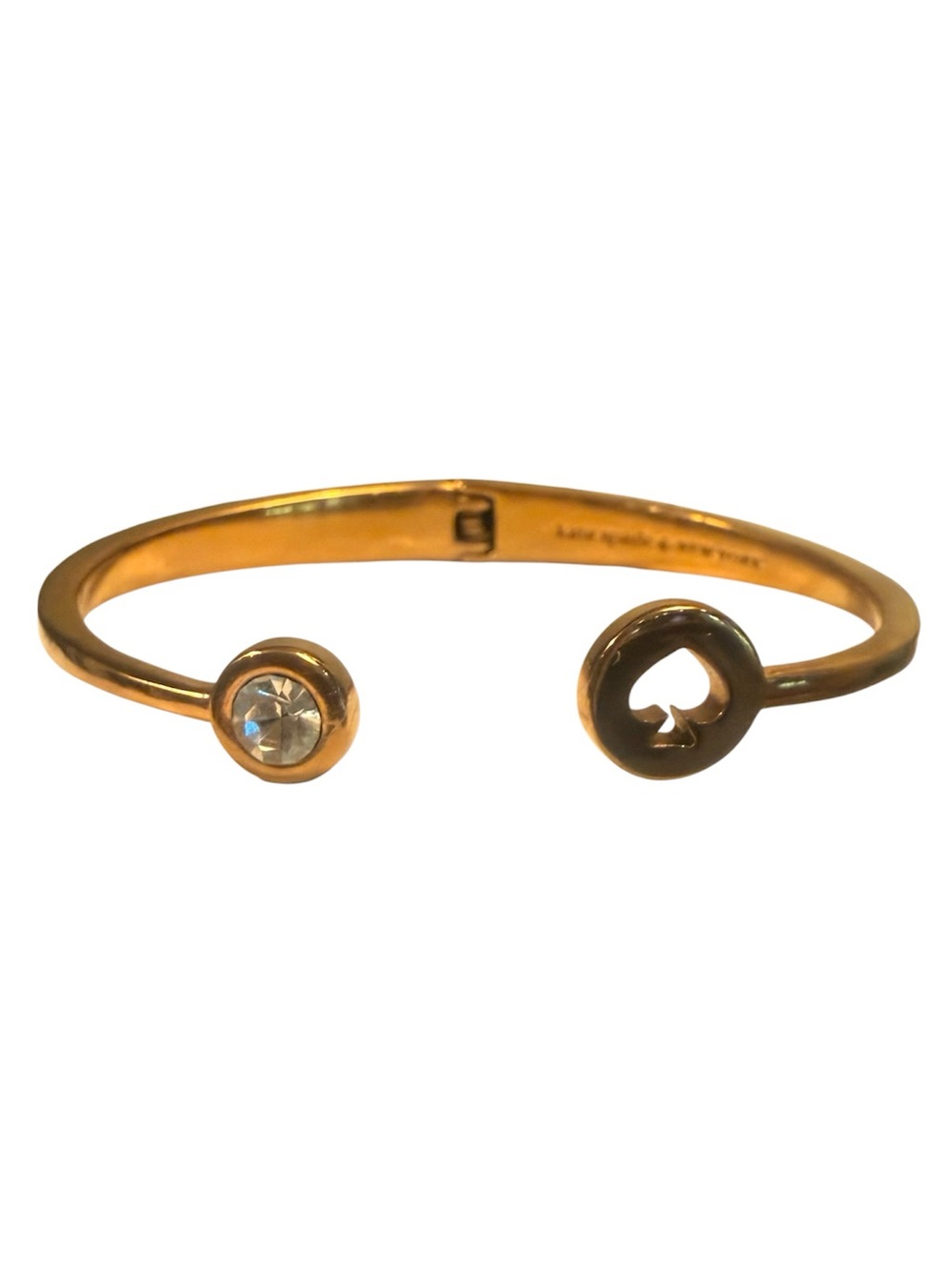 kate spade Spot the Spade Gold Open Spade and Crystal Cuff Hinge Bracelet